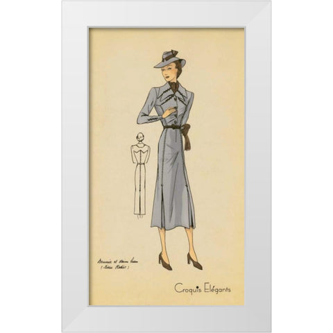 Ladies Fashion IV White Modern Wood Framed Art Print by Unknown