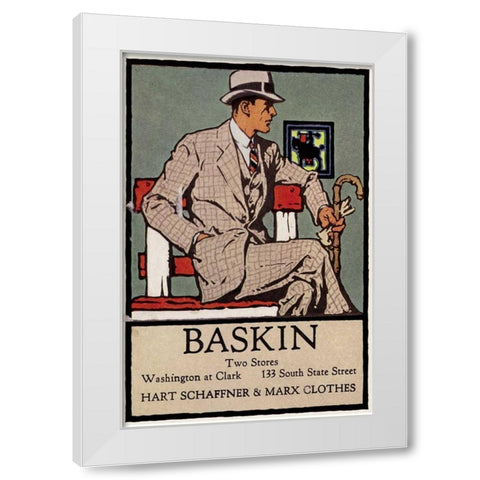 Baskins Fashions I White Modern Wood Framed Art Print by Unknown