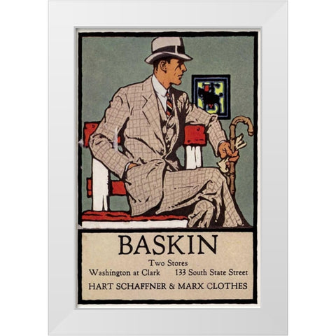 Baskins Fashions I White Modern Wood Framed Art Print by Unknown