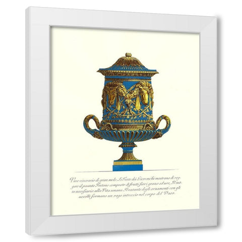 Blue Urn I White Modern Wood Framed Art Print by Piranesi