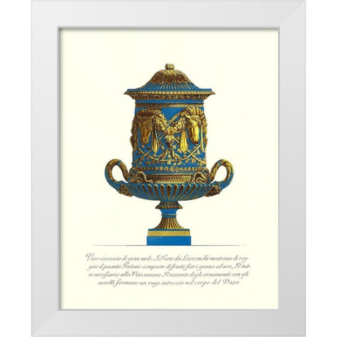Blue Urn I White Modern Wood Framed Art Print by Piranesi