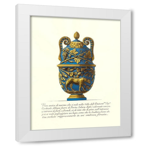 Blue Urn II White Modern Wood Framed Art Print by Piranesi
