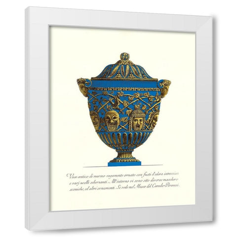 Blue Urn III White Modern Wood Framed Art Print by Piranesi