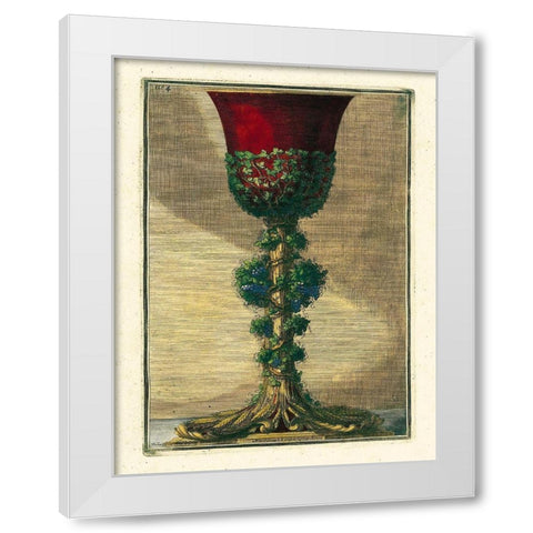 Red Goblet I White Modern Wood Framed Art Print by Giardini, Giovanni
