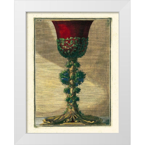 Red Goblet I White Modern Wood Framed Art Print by Giardini, Giovanni