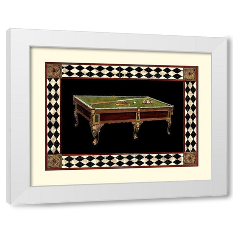 Lets Play Billiards II White Modern Wood Framed Art Print by Vision Studio