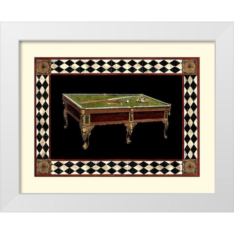 Lets Play Billiards II White Modern Wood Framed Art Print by Vision Studio