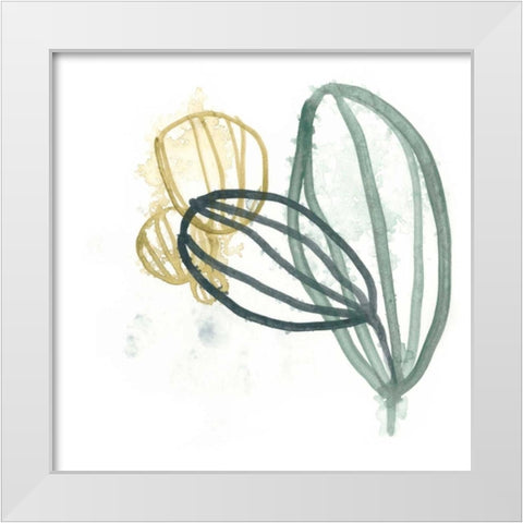 Abstract Sea Fan I White Modern Wood Framed Art Print by Vess, June Erica