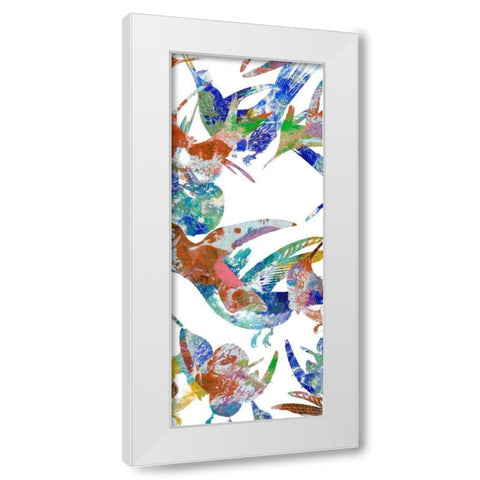 Bright Flight Birds VI White Modern Wood Framed Art Print by Studio W