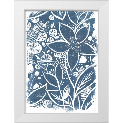 Garden Batik I White Modern Wood Framed Art Print by Vess, June Erica