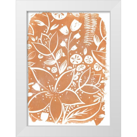Garden Batik VI White Modern Wood Framed Art Print by Vess, June Erica