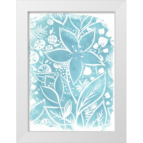 Garden Batik VII White Modern Wood Framed Art Print by Vess, June Erica