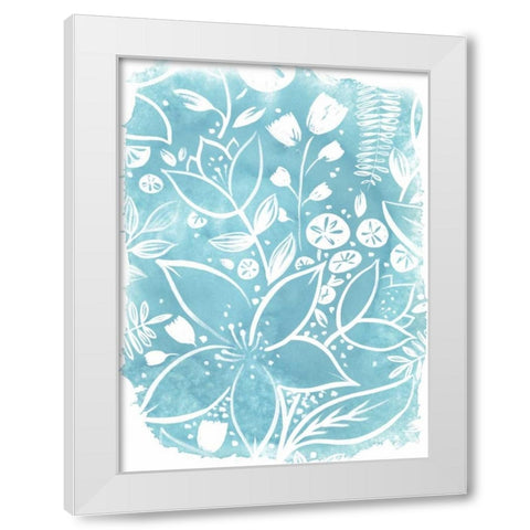 Garden Batik VIII White Modern Wood Framed Art Print by Vess, June Erica