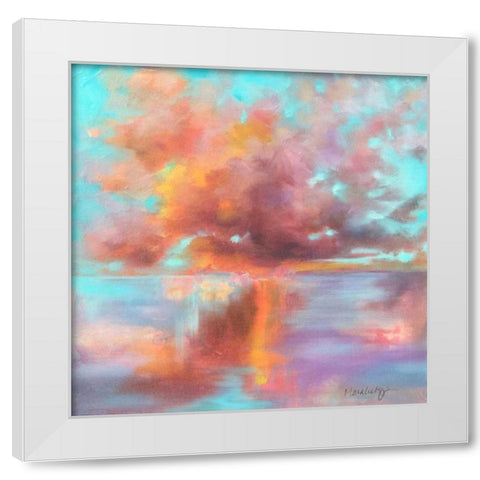 Love and Light White Modern Wood Framed Art Print by Quin, Marabeth