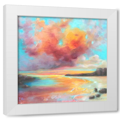 Storms End White Modern Wood Framed Art Print by Quin, Marabeth