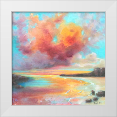 Storms End White Modern Wood Framed Art Print by Quin, Marabeth