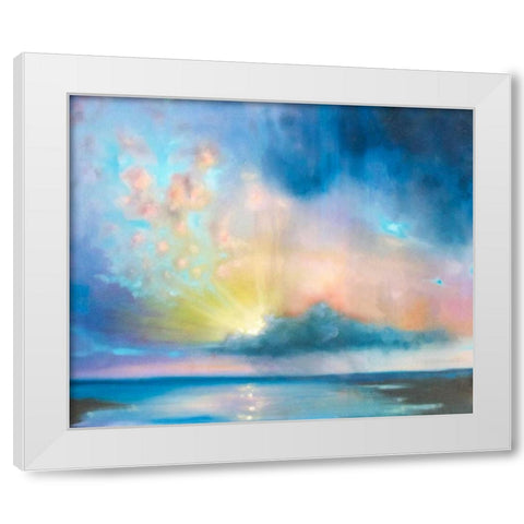 Heaven is Around You White Modern Wood Framed Art Print by Quin, Marabeth