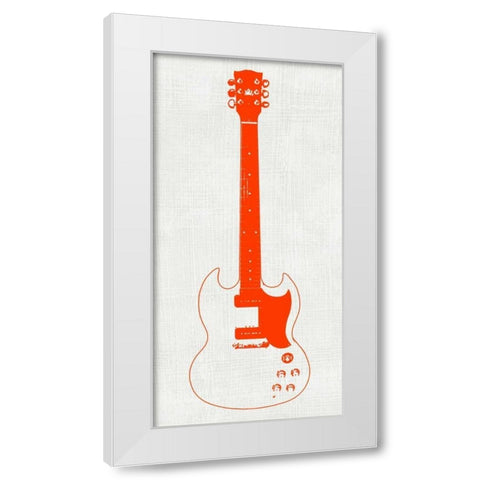Guitar Collector III White Modern Wood Framed Art Print by Inge, Kevin Wade