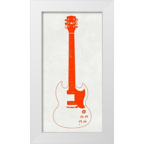 Guitar Collector III White Modern Wood Framed Art Print by Inge, Kevin Wade