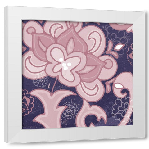 Paisley Blossom Mauve I White Modern Wood Framed Art Print by Mark, Leslie