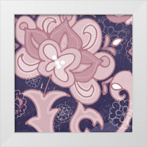 Paisley Blossom Mauve I White Modern Wood Framed Art Print by Mark, Leslie