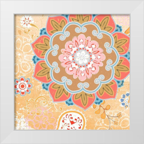 Paisley Faire II White Modern Wood Framed Art Print by Mark, Leslie