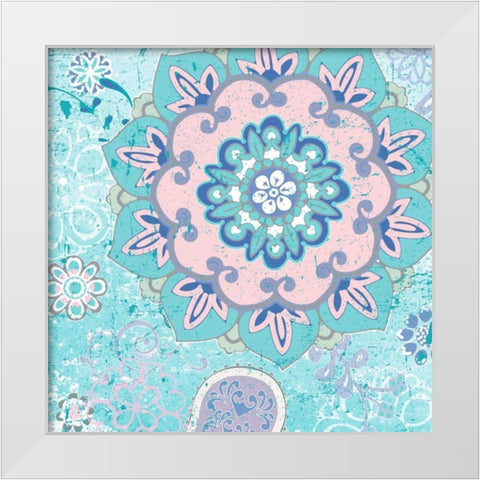 Paisley Faire III White Modern Wood Framed Art Print by Mark, Leslie