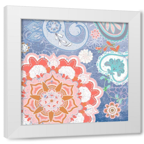Paisley Faire IV White Modern Wood Framed Art Print by Mark, Leslie