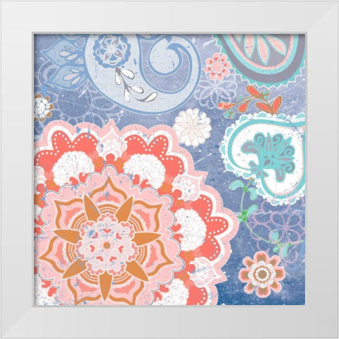 Paisley Faire IV White Modern Wood Framed Art Print by Mark, Leslie
