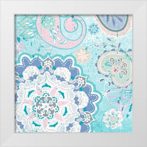 Paisley Faire VI White Modern Wood Framed Art Print by Mark, Leslie