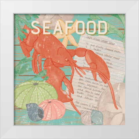 Fresh Seafood II White Modern Wood Framed Art Print by Mark, Leslie