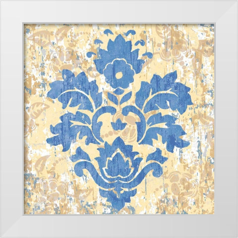 Damask Stamp IV White Modern Wood Framed Art Print by Mark, Leslie