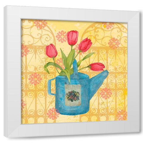 Garden Gift I White Modern Wood Framed Art Print by Mark, Leslie