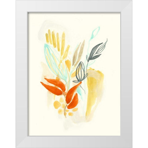 Bouquet Moderne I White Modern Wood Framed Art Print by Vess, June Erica