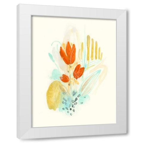 Bouquet Moderne II White Modern Wood Framed Art Print by Vess, June Erica