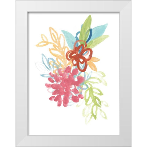 Flora Moderne II White Modern Wood Framed Art Print by Vess, June Erica