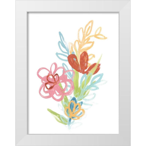 Flora Moderne III White Modern Wood Framed Art Print by Vess, June Erica