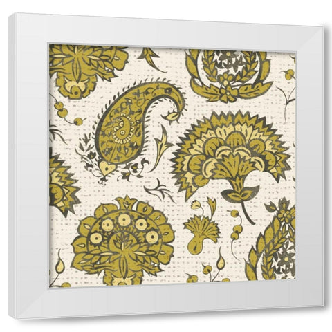 Block Print Tapestry II White Modern Wood Framed Art Print by Zarris, Chariklia