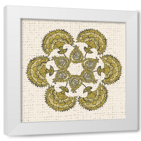 Block Print Mandala I White Modern Wood Framed Art Print by Zarris, Chariklia