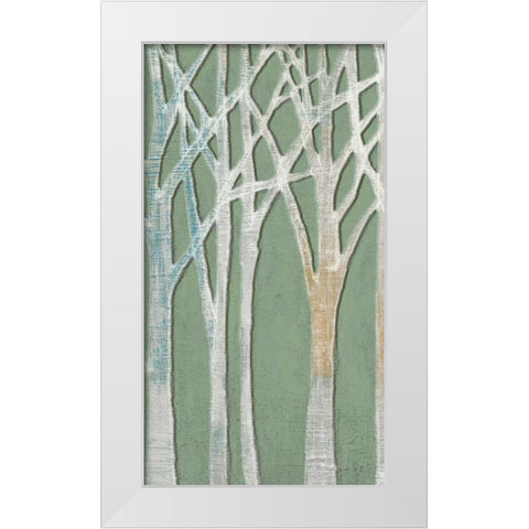 Birchline Triptych I White Modern Wood Framed Art Print by Goldberger, Jennifer