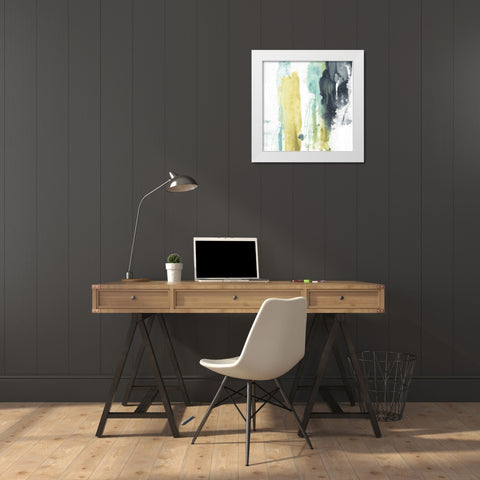 Vertical Split I White Modern Wood Framed Art Print by Vess, June Erica