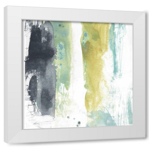 Vertical Split II White Modern Wood Framed Art Print by Vess, June Erica