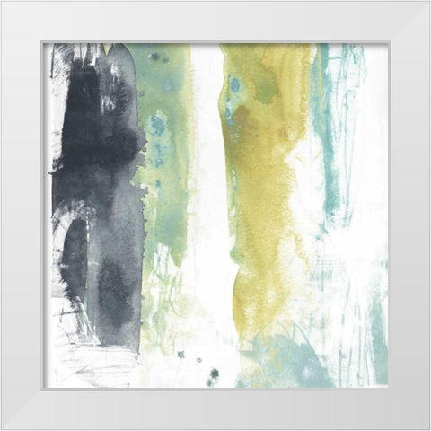Vertical Split II White Modern Wood Framed Art Print by Vess, June Erica