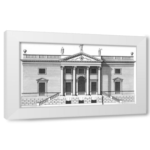 Custom Vintage Facade Blueprint V White Modern Wood Framed Art Print by Hulsburgh, H.