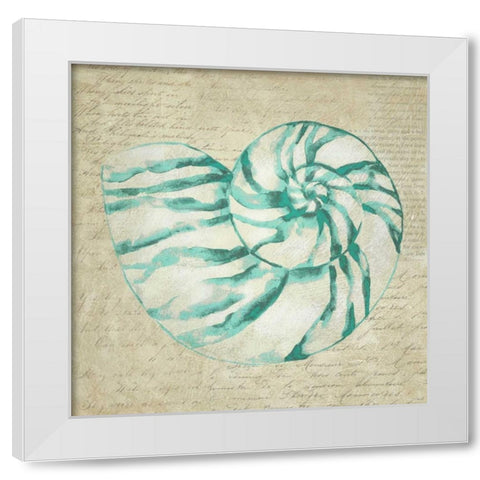 Seafoam Shell I White Modern Wood Framed Art Print by Zarris, Chariklia