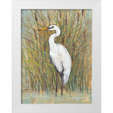 White Egret I White Modern Wood Framed Art Print by OToole, Tim