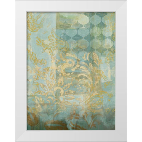 Gilded Tapestry I White Modern Wood Framed Art Print by Zarris, Chariklia