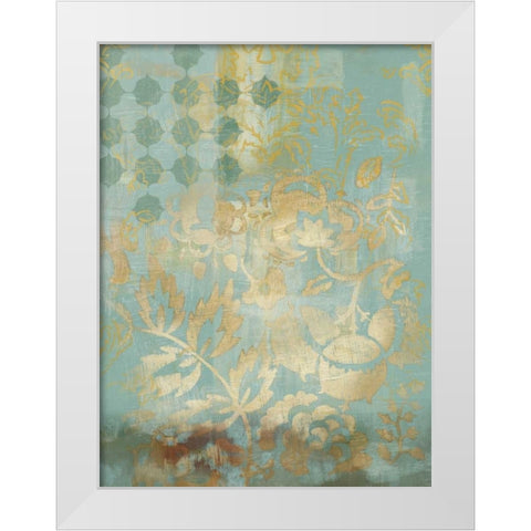 Gilded Tapestry II White Modern Wood Framed Art Print by Zarris, Chariklia