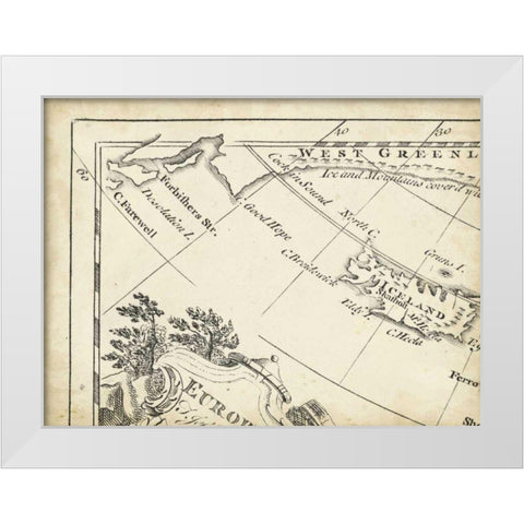 Map of Europe Grid I White Modern Wood Framed Art Print by Jeffreys, T.