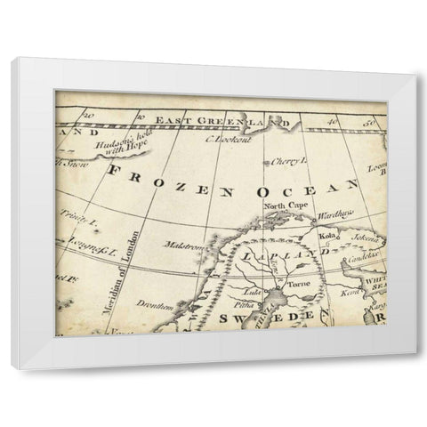Map of Europe Grid II White Modern Wood Framed Art Print by Jeffreys, T.